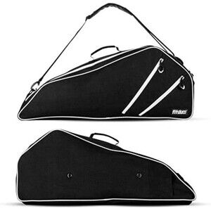 Fitdom Tennis Racket Bag Holds 3 Rackets 9 Balls Black Lightweight